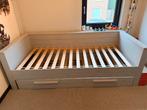 WOOOD bed Dennis incl bedlade grijs, Ophalen, 85 tot 100 cm, Zo goed als nieuw, Lattenbodem