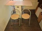 Klaptafel met opbergvakken + 2 klapstoelen, Huis en Inrichting, Stoelen, Ophalen of Verzenden