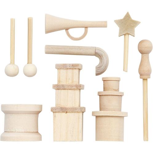 Made of Wood berkenhouten kleine accessoires 9 stuks, Hobby en Vrije tijd, Knutselen, Nieuw, Materiaal, Ophalen of Verzenden