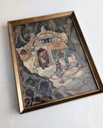 Anton Pieck Hans en Grietje print in lijst, Ophalen of Verzenden