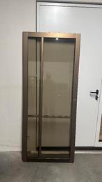 Bronzen deur met brons glas 83.0 x 201.5 Opdek rechts, 80 tot 100 cm, 215 cm of meer, Binnendeur, Ophalen of Verzenden