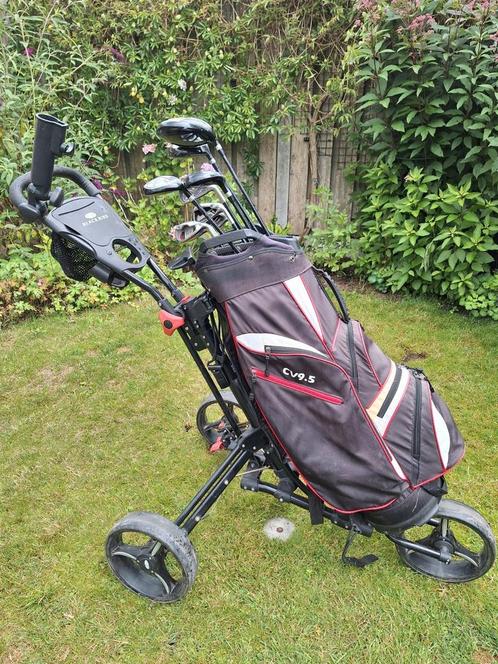 Heren golfset Black Diamond r.h. met golftrolley, Sport en Fitness, Golf, Zo goed als nieuw, Set, Overige merken, Ophalen