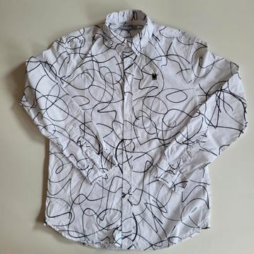 Desigual heren overhemd M wit abstract print lange mouwen beschikbaar voor biedingen