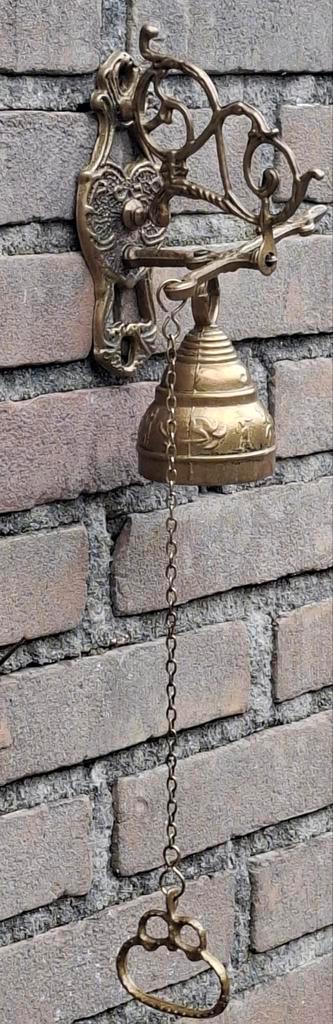 Kloosterbel.  Geornamenteerd.  Messing.  45 cm., Antiek en Kunst, Curiosa en Brocante, Ophalen