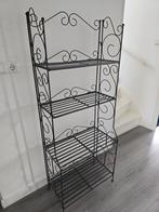 Inklapbaar zwart metalen rek - 4 planken, Ophalen, Gebruikt