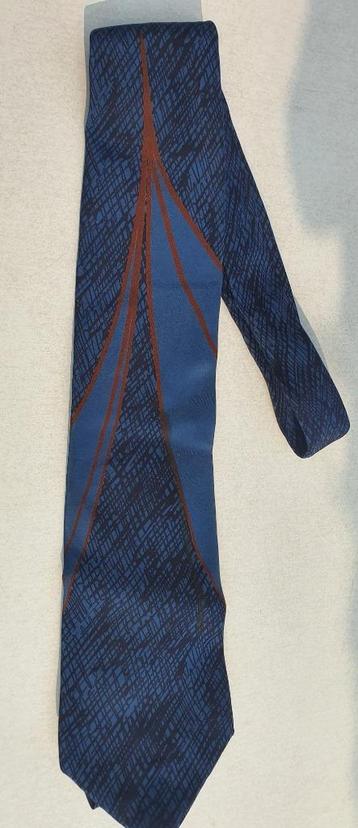 Vintage Retro Donkerblauwe 100% Zijde Stropdas Balenciaga beschikbaar voor biedingen