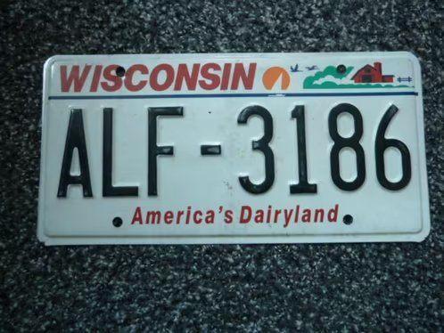 Kentekenplaat licenseplate Wisconsin Land of Dairy USA, Verzamelen, Automerken, Motoren en Formule 1, Gebruikt, Auto's, Verzenden