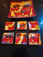 Kleurrijk Servies - Kunstzinnige Schalen Set Ad Verstijnen, Antiek en Kunst, Antiek | Keramiek en Aardewerk, Ophalen of Verzenden