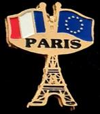 Paris pin met Eiffeltoren met vlaggen, Verzamelen, Speldjes, Pins en Buttons, Verzenden, Nieuw, Transport, Speldje of Pin