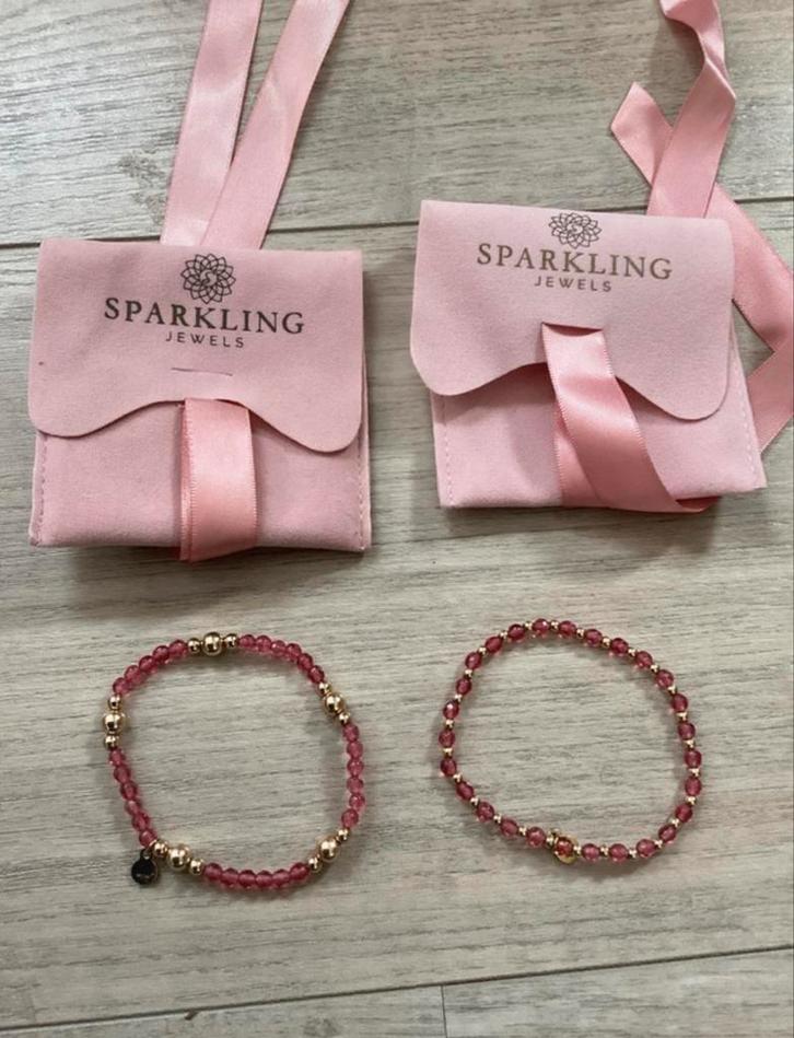 Rose Quartz Armband - Sparkling Jewels, Sieraden, Tassen en Uiterlijk, Armbanden, Zo goed als nieuw, Overige materialen, Roze
