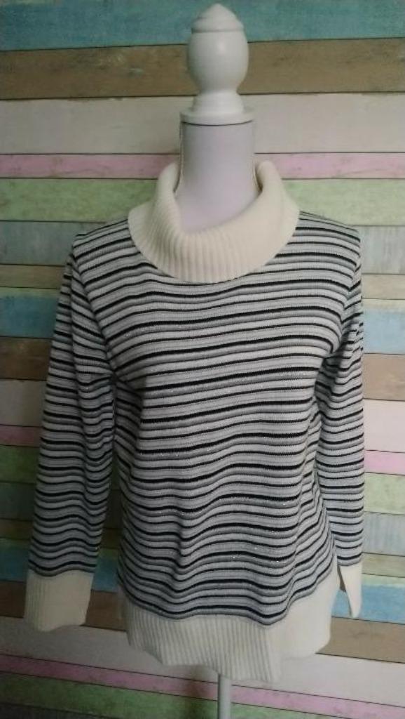 Trui: Gestreepte coltrui – Canda – maat M   , Kleding | Dames, Truien en Vesten, Zo goed als nieuw, Maat 38/40 (M), Wit, Ophalen of Verzenden