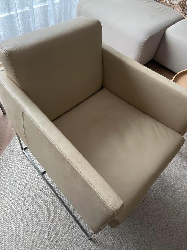 Bert Plantagie Pallas Stoel - echt leder, Huis en Inrichting, Fauteuils, Gebruikt, Metaal, 50 tot 75 cm, Minder dan 75 cm, Ophalen