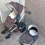 joolz kinderwagen reiswieg bruin voetenzak, Kinderen en Baby's, Kinderwagens en Combinaties, Gebruikt, Combiwagen, Verstelbare duwstang