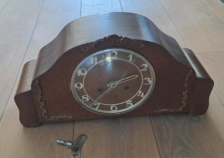 Antieke schouwklok, mantelklok, Antiek en Kunst, Antiek | Klokken, Ophalen of Verzenden