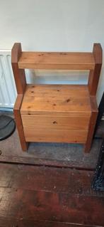 Stevig houten tafeltje met lade, Minder dan 55 cm, Gebruikt, Unknown, Rechthoekig