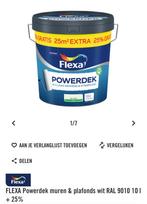 Flexa Powerdek RAL 9010 - Halfvolle emmer, Doe-het-zelf en Verbouw, Gebruikt, Wit, Ophalen of Verzenden, Verf