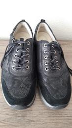 Grijs/zwarte leren sneakers Waldlaufer, losse zolen, mt 40/H, Kleding | Dames, Waldlaufer, Zwart, Ophalen of Verzenden, Sneakers of Gympen