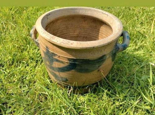 Keulse pot,potten,bloem,plant,handvat,geel,creme,tuin, Antiek en Kunst, Antiek | Keramiek en Aardewerk, Ophalen of Verzenden