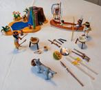 Playmobil indianen met kajak bij een waterval en veel dieren, Ophalen of Verzenden, Gebruikt