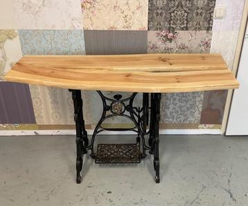 Vintage tafel gietijzer en hout