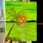 Tropische Zonsondergang - Acryl op Canvas, Ophalen of Verzenden