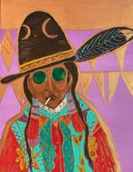 Schilderij man met hoed, Antiek en Kunst, Ophalen of Verzenden