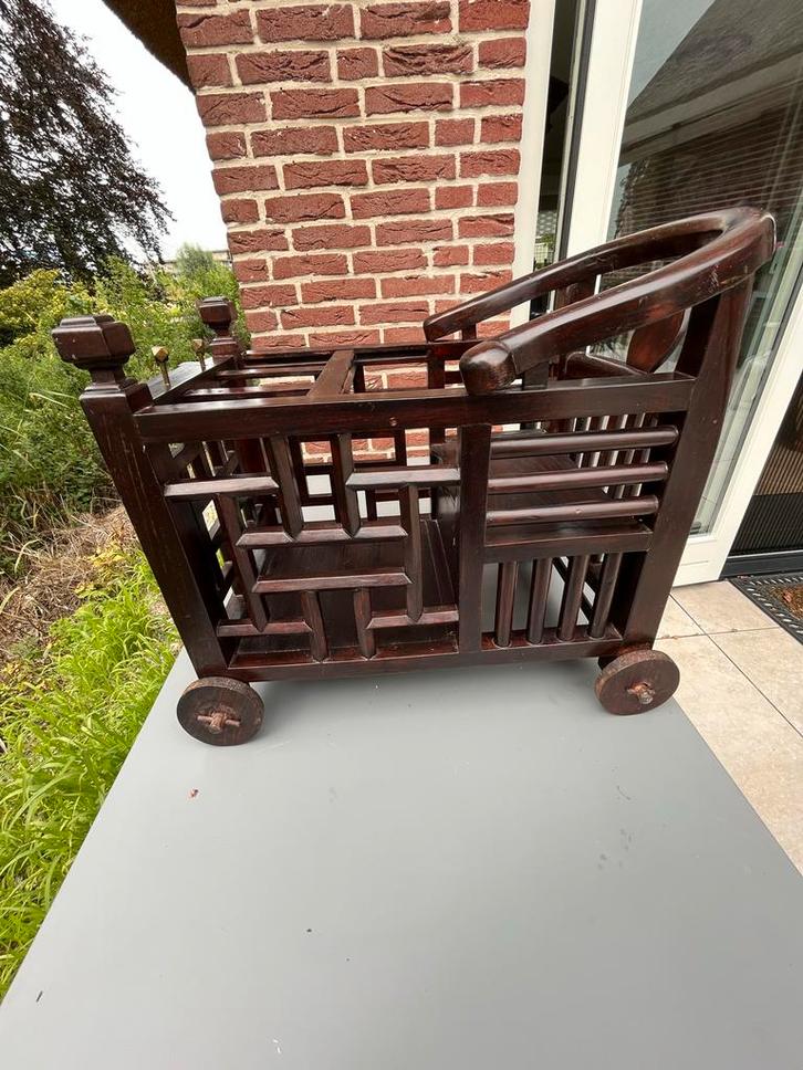 Antieke Chinese Stoel op Wielen 1890, Antiek en Kunst, Antiek | Meubels | Stoelen en Banken, Ophalen of Verzenden