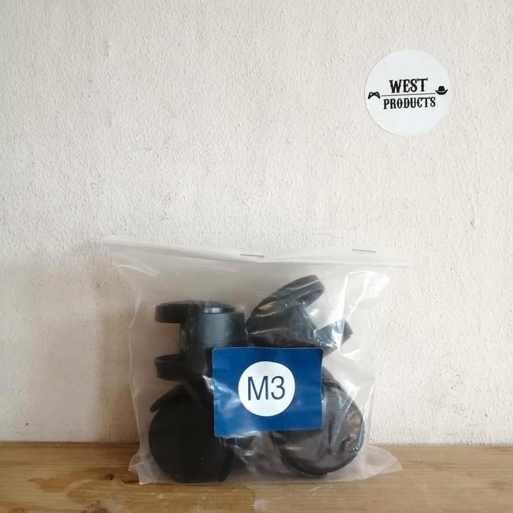 Nieuw: 4x Kunststof Wieltjes (Zwart), Doe-het-zelf en Verbouw, Zwenkwielen, Nieuw, Ophalen of Verzenden