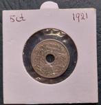 Nederlands Indië 5 Cent 1921, Ophalen of Verzenden, Zuidoost-Azië, Losse munt
