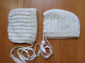 Vintage baby mutsjes wit beschikbaar voor biedingen