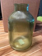 Groene glazen vaas - 26cm hoog, Ophalen, Minder dan 50 cm, Groen, Glas