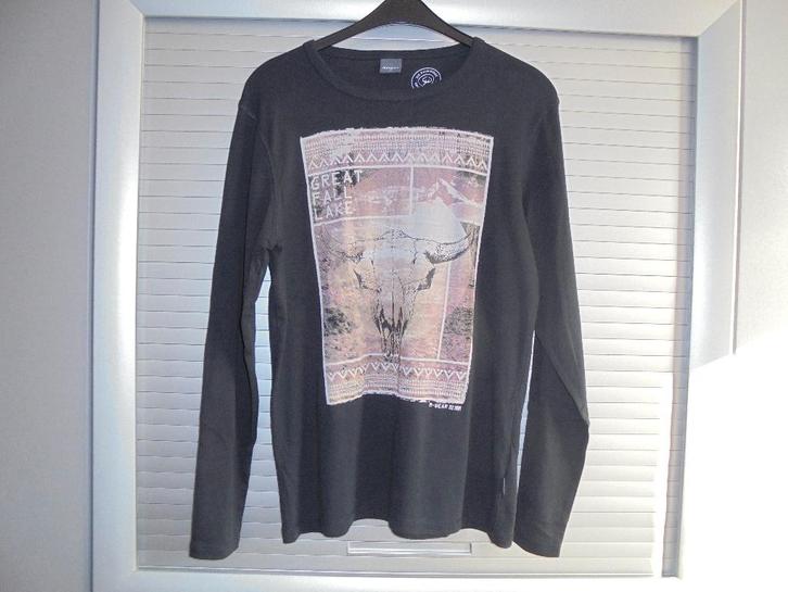 Heren trui Manguun grijs/zwart maat XL, Kleding | Heren, Truien en Vesten, Gedragen, Maat 56/58 (XL), Zwart, Ophalen of Verzenden