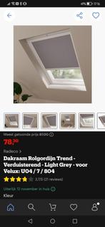 Rolgordijn dakraam radeco (voor velux raam), Ophalen, Gebruikt, 100 tot 150 cm, Verduisterd rolgordijn lichtgrijs radeco