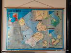Schoolkaart Land Uit Water - IJsselmeerpolders, Antiek en Kunst, Antiek | Schoolplaten, Ophalen of Verzenden