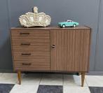 70 jaren kast 4 lade kastje op spitse poten met rechts 1deur, Huis en Inrichting, Kasten | Ladekasten, Ophalen, Gebruikt, Vintage