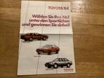 Toyota 1984 Brochure sportmodel Celica, Supra, Corolla Duits, Ophalen of Verzenden, Zo goed als nieuw, Toyota