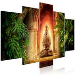 971 Buddha Tempel XXL 5 Luik Schilderij 200x100cm Nieuw, Ophalen of Verzenden