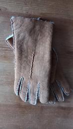 Leren handschoenen met bont. Bruin / beige. Maat M., Ophalen of Verzenden, Zo goed als nieuw, Maat 38/40 (M), Handschoenen