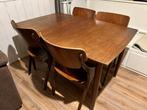Vintage Deens Design Eetkamerset Arne Hovmand Olsen jaren 60, Ophalen, Gebruikt, Bruin, Vier