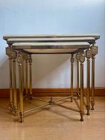 Vintage bijzettafels, Huis en Inrichting, Tafels | Bijzettafels, Ophalen, Rond, Minder dan 55 cm, 45 tot 60 cm