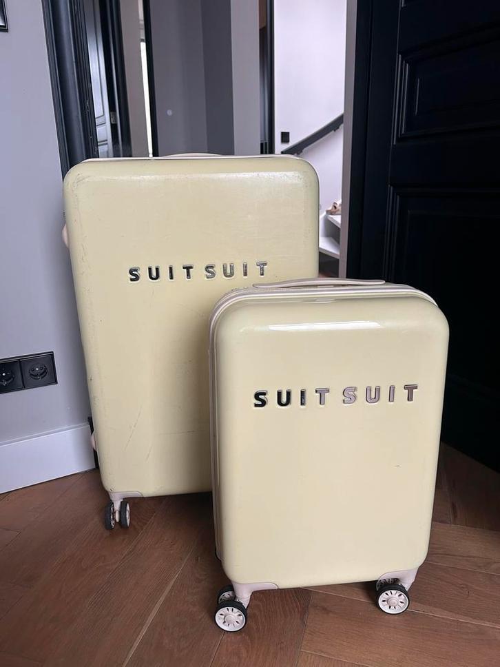 Suitsuit Fabulous Fifties Kofferset Geel, Sieraden, Tassen en Uiterlijk, Koffers, Gebruikt, Hard kunststof, 70 cm of meer, 45 tot 55 cm