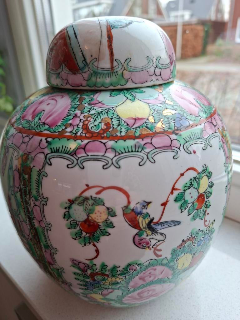 Chinese Famille Rose pot, gebruikte staat, Antiek en Kunst, Kunst | Niet-Westerse kunst, Ophalen