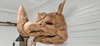 Neushoorn van drijfhout, Huis en Inrichting, Woonaccessoires | Wanddecoraties, Ophalen, Zo goed als nieuw