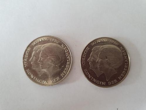 Rijksdaalder 1980 - dubbele kop - kroning Beatrix, Postzegels en Munten, Munten | Nederland, Losse munt, 2½ gulden, Koningin Beatrix