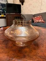 Vintage glazen vaas met bloemmotief, Ophalen