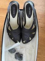 Lisa Tucci, maat 37,5, mat zwart leer, aparte hak, Schoenen met lage hakken, Zwart, Zo goed als nieuw, Lisa Tucci