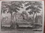 108 / Ridderhofstad Kersbergen te Zeist Gravure 18e eeuw, Ophalen of Verzenden