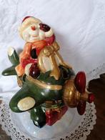 Beeld/windlicht sneeuwpop in vliegtuig, Diversen, Ophalen of Verzenden, Zo goed als nieuw