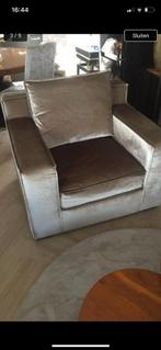 Bank 2+1+1 velvet champagne kleur, Ophalen of Verzenden, Gebruikt, 125 cm of meer