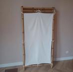 3 delen Rotan Kamerscherm met Linnen/ roomdivider, Ophalen, Zo goed als nieuw